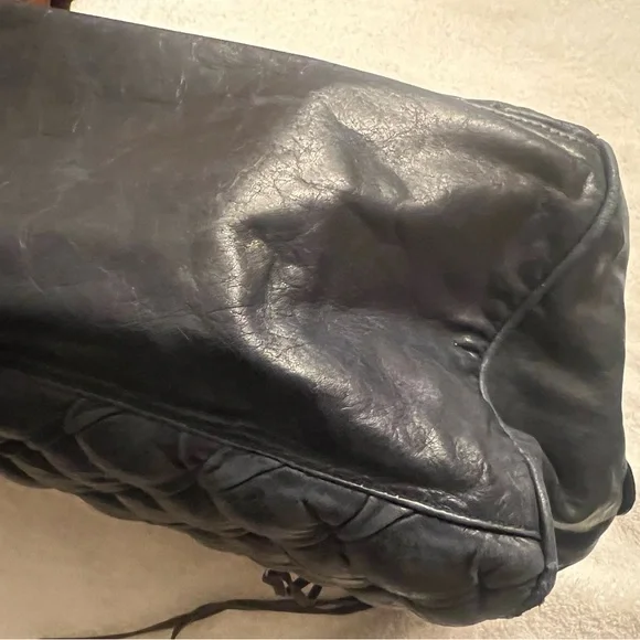 Balenciaga Deep Navy Quilted Leather Tote with Chain Detail - Picture 3 of 6